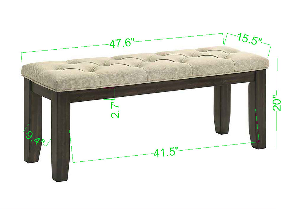 2154T-6PC 6 pc Herbert dark brown finish wood dining table set trestle base