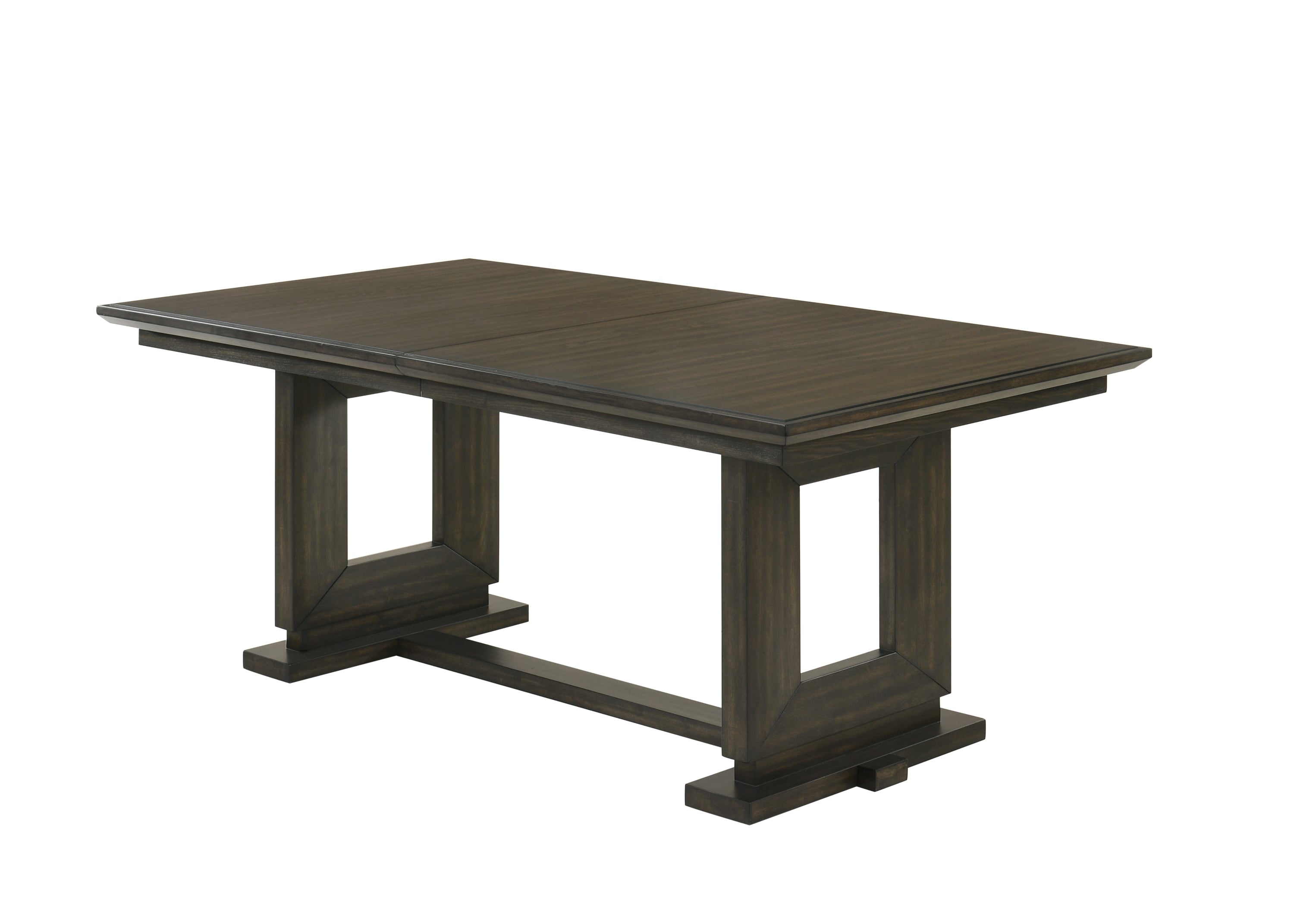 2154T-6PC 6 pc Herbert dark brown finish wood dining table set trestle base