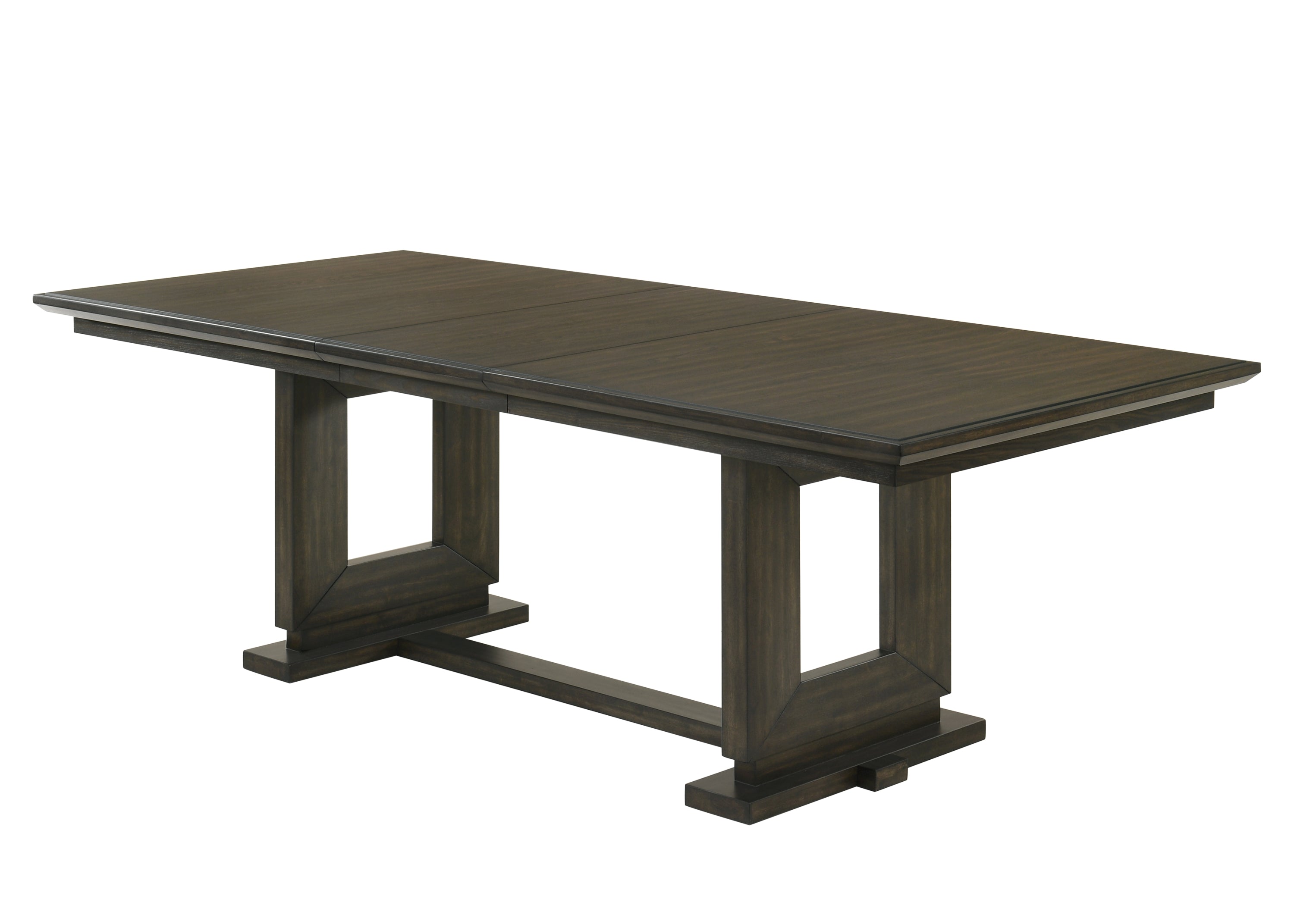 2154T-6PC 6 pc Herbert dark brown finish wood dining table set trestle base