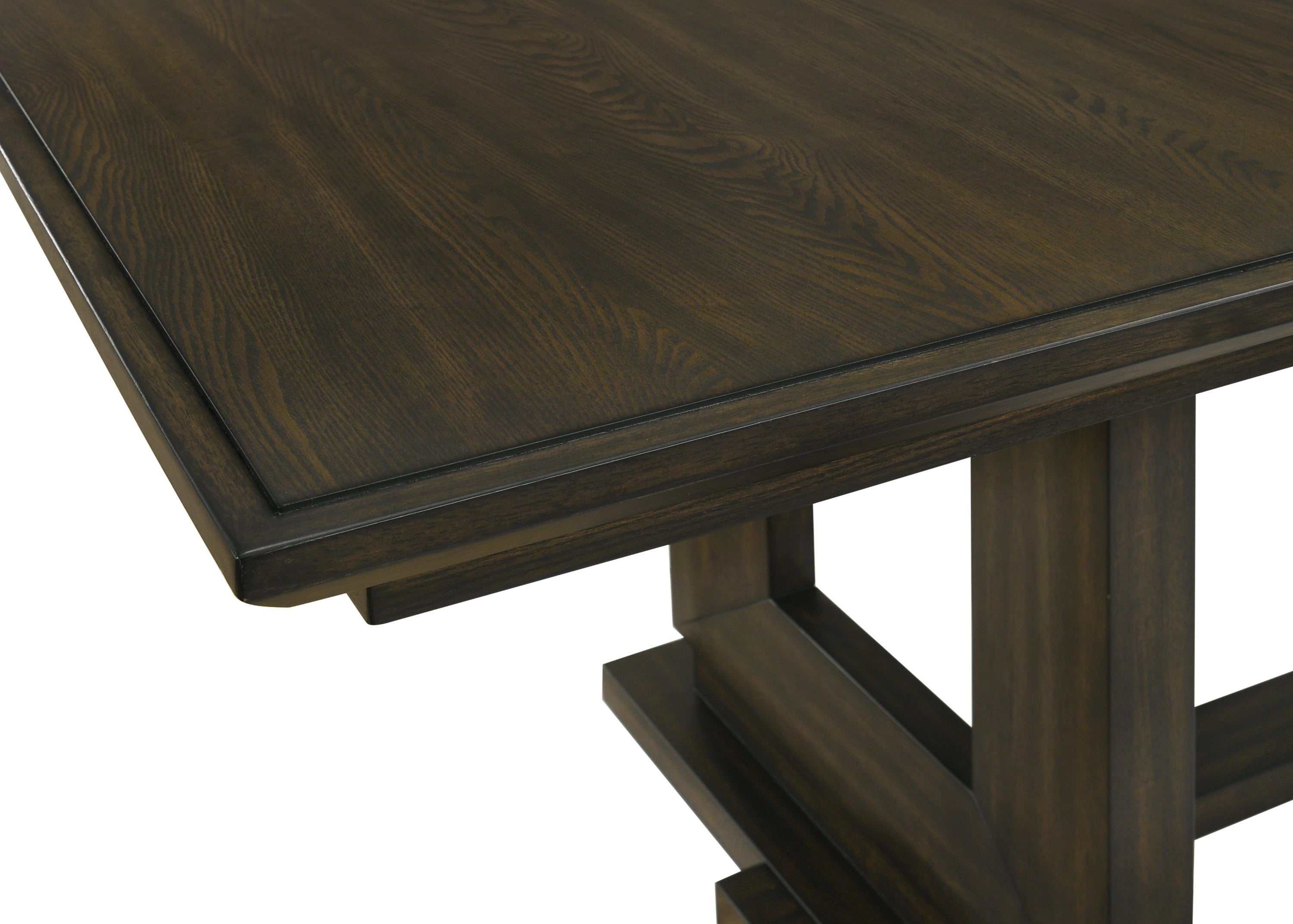 2154T-6PC 6 pc Herbert dark brown finish wood dining table set trestle base