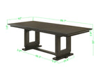 2154T-6PC 6 pc Herbert dark brown finish wood dining table set trestle base