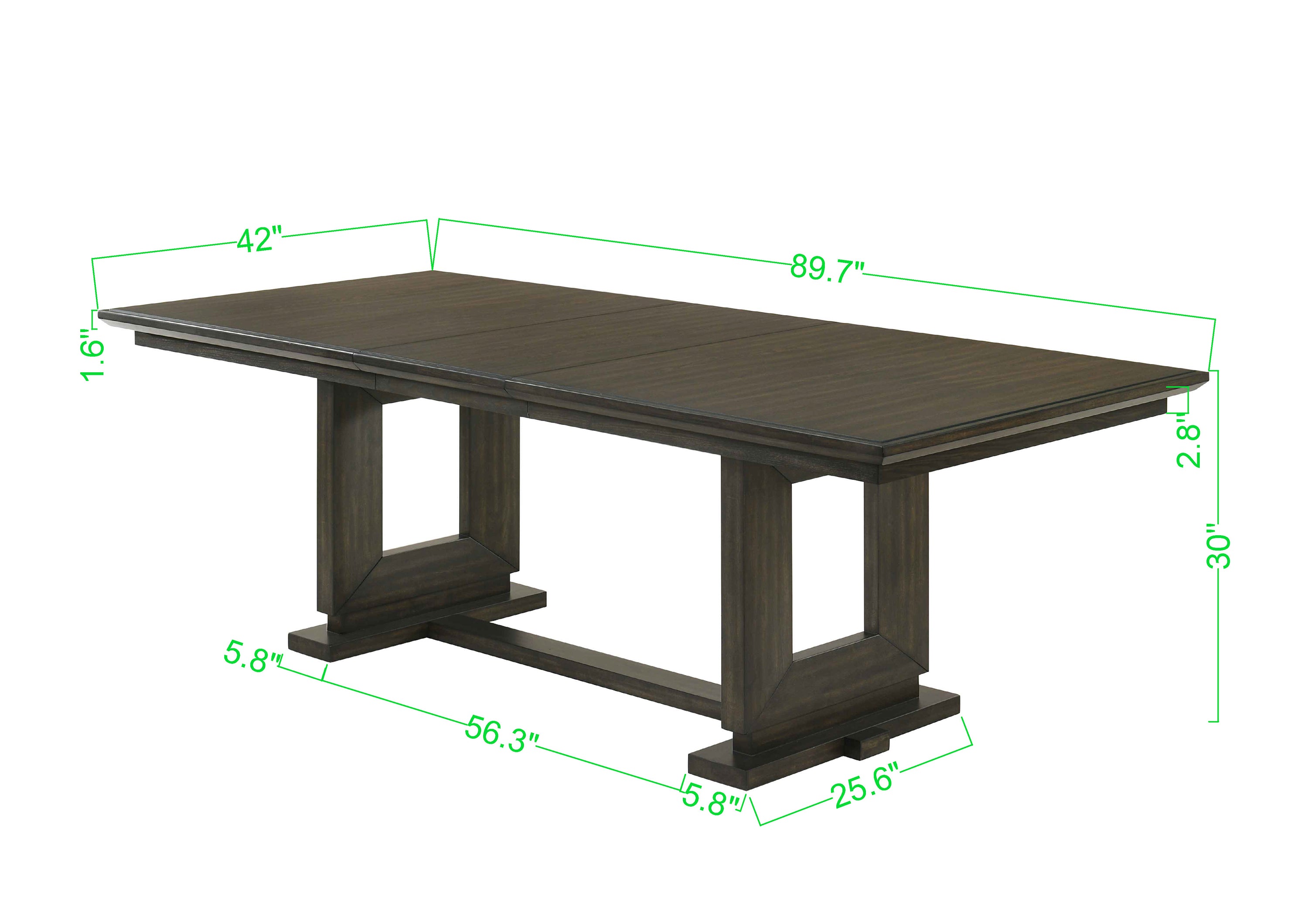 2154T-6PC 6 pc Herbert dark brown finish wood dining table set trestle base