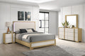 Coaster 215651Q-S4 4 pc Hyland natural / white finish wood mid-century modern queen bedroom set