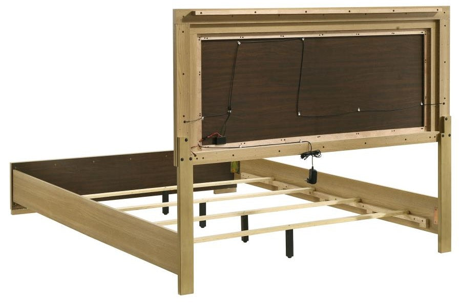 Coaster 215651Q-S4 4 pc Hyland natural / white finish wood mid-century modern queen bedroom set