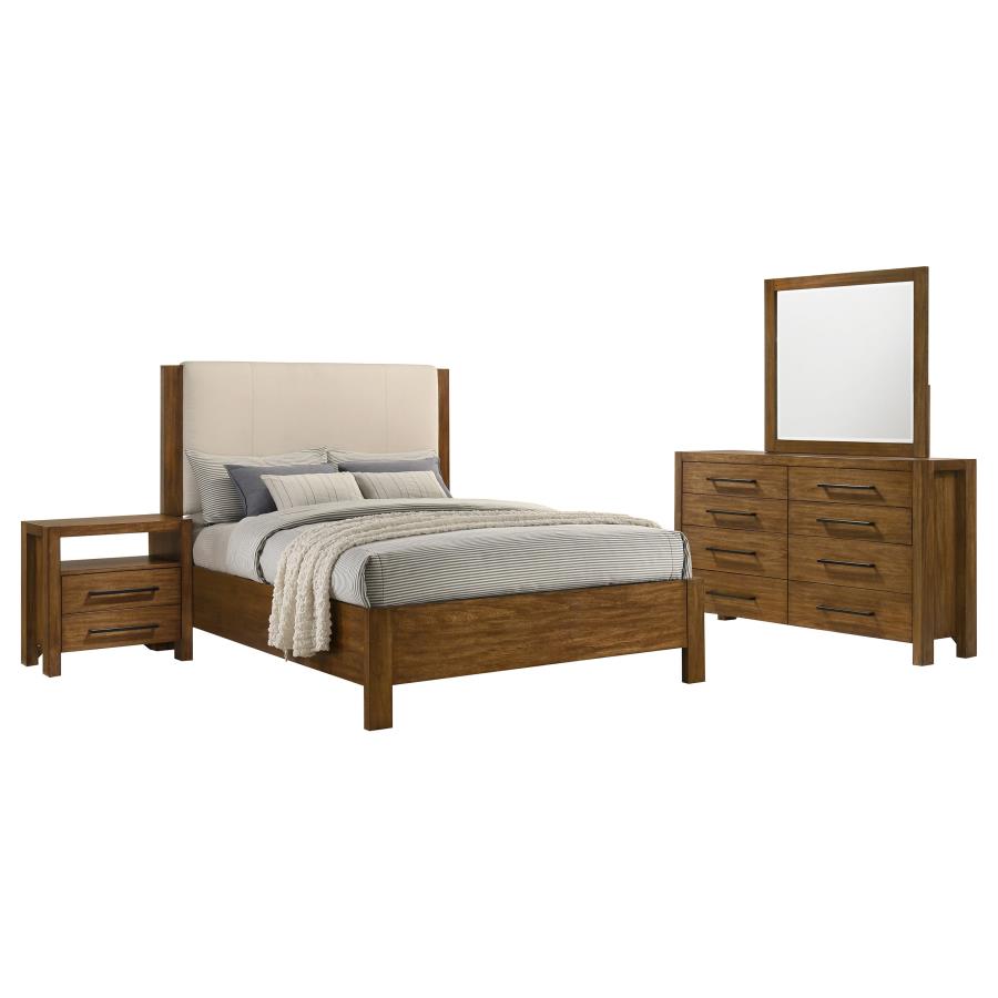 Coaster Adderly 4 pc Warm Golden Brown Wood Queen Bedroom Set – 215851Q-S4