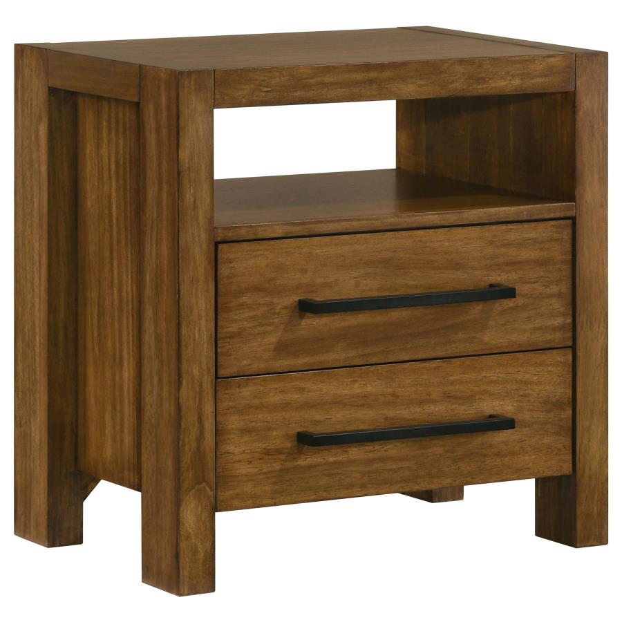 Coaster Adderly 4 pc Warm Golden Brown Wood Queen Bedroom Set – 215851Q-S4