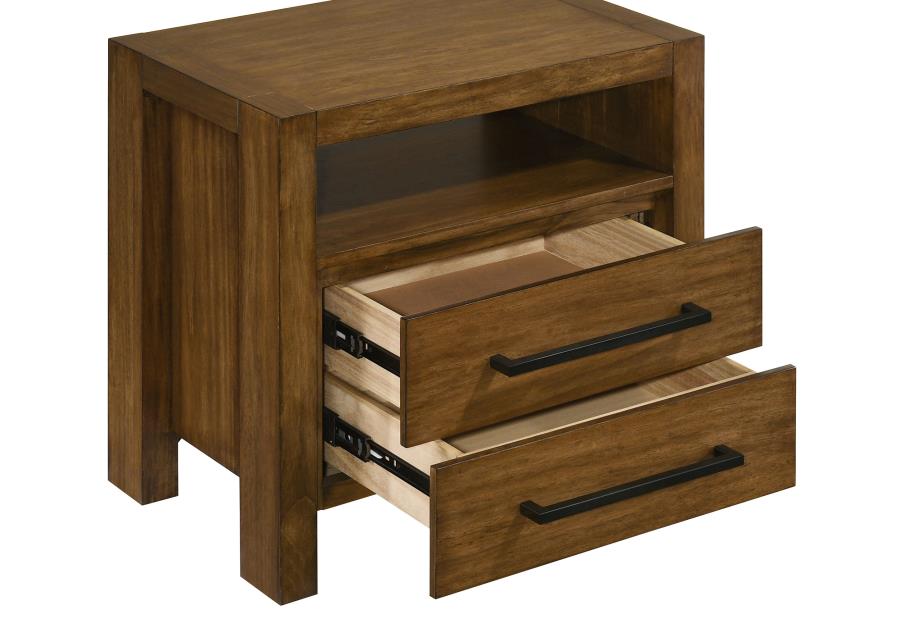 Adderley 2-Drawer Nightstand Bedside Table Warm Brown – 215852