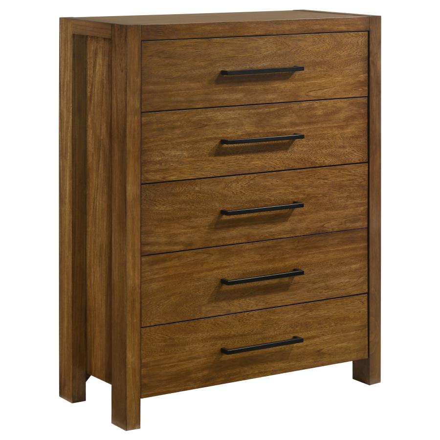 Adderley 5-Drawer Bedroom Chest of Drawers Warm Brown – 215855