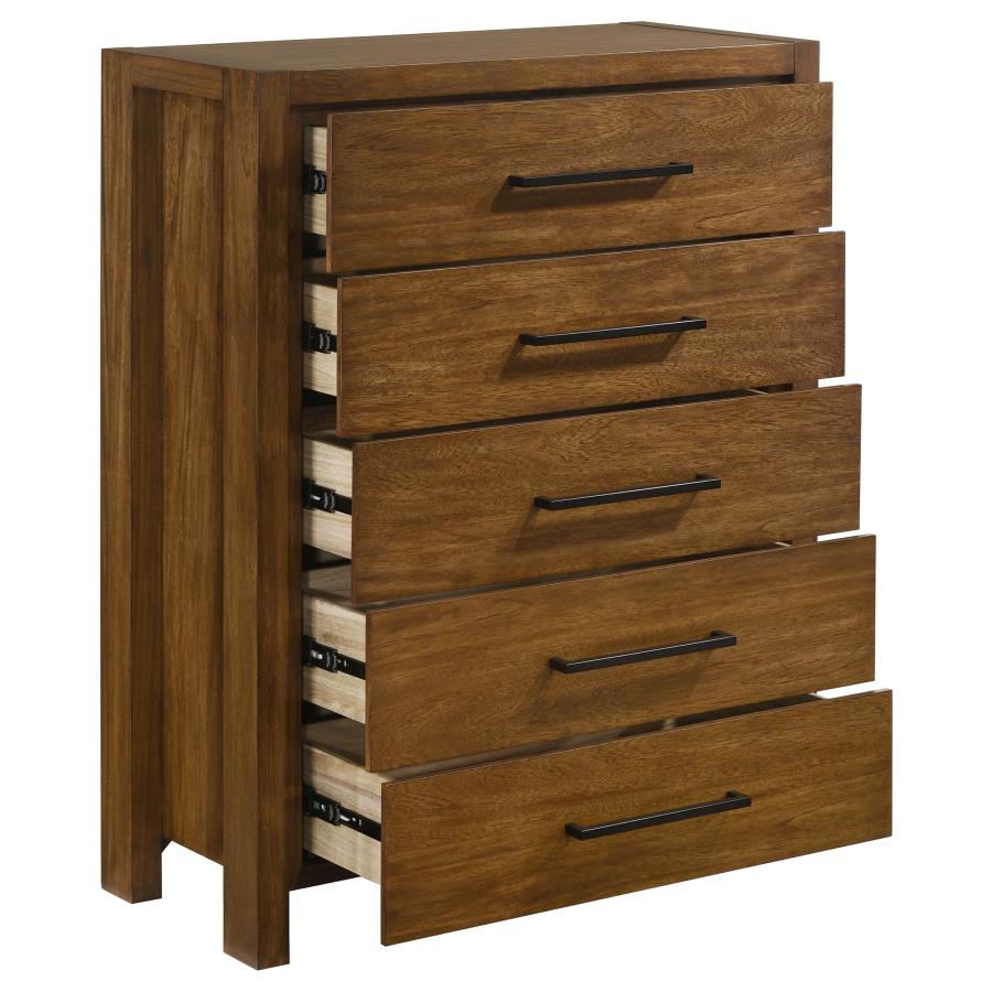 Adderley 5-Drawer Bedroom Chest of Drawers Warm Brown – 215855