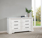 Coaster McKinney Vintage Distressed White 6-Drawer Dresser – 215873