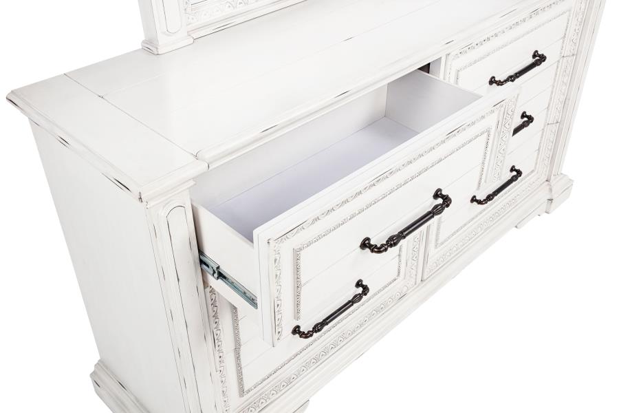 Coaster McKinney Vintage Distressed White 6-Drawer Dresser – 215873