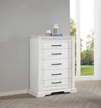 Coaster McKinney Vintage Distressed White 5-Drawer Tall Chest – 215875