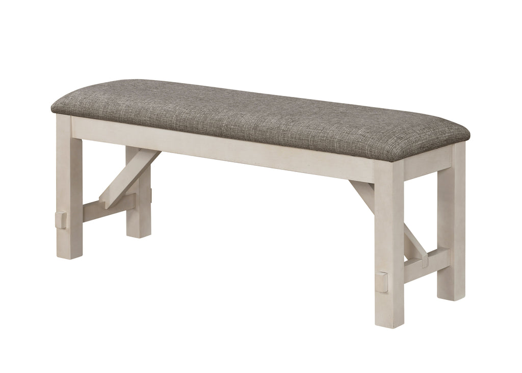 Maribelle 6-Piece Chalk Grey Two-Tone Wood Dining Table Set with Trestle Base – 2158CG-T-6PC