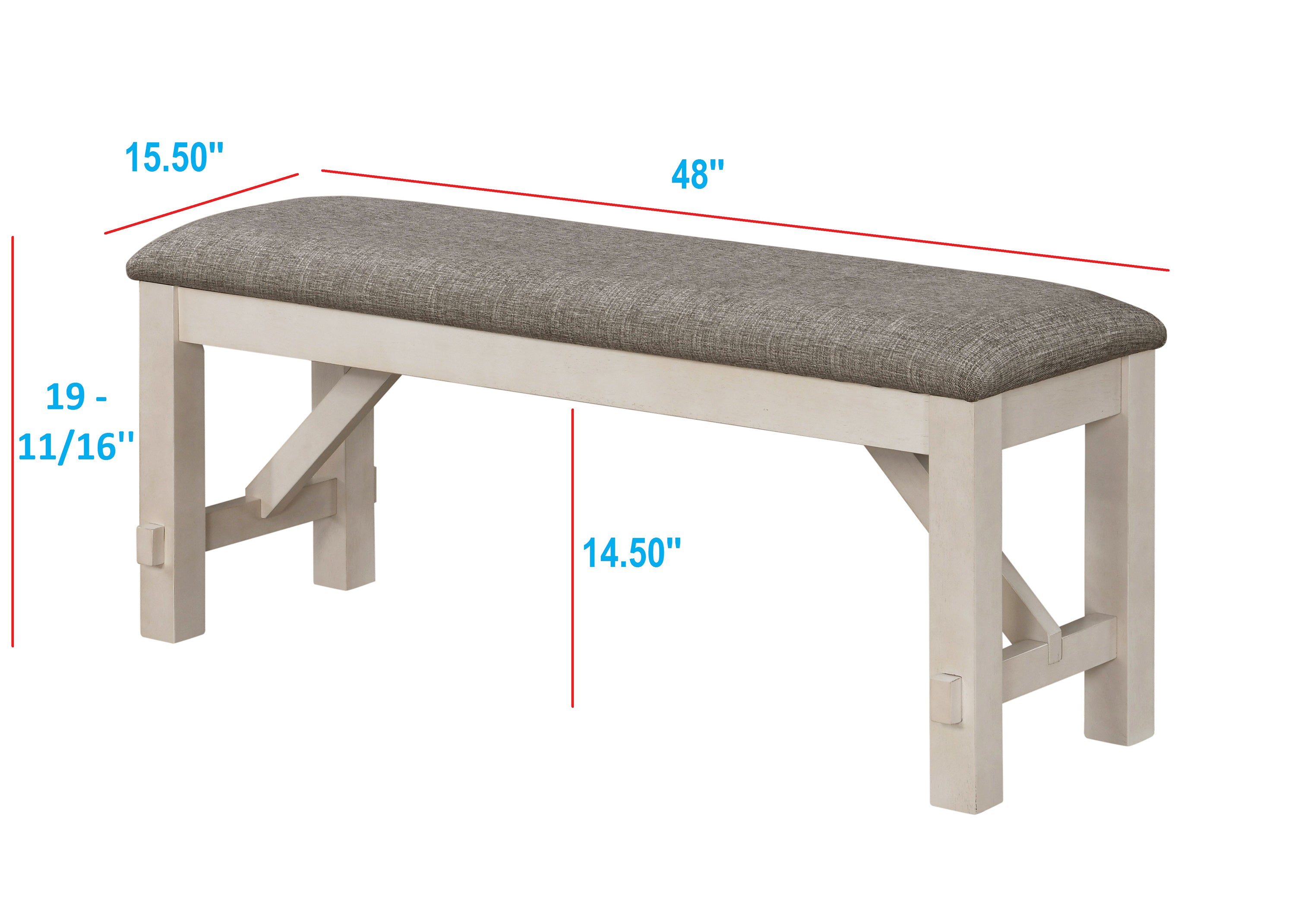Maribelle 6-Piece Chalk Grey Two-Tone Wood Dining Table Set with Trestle Base – 2158CG-T-6PC