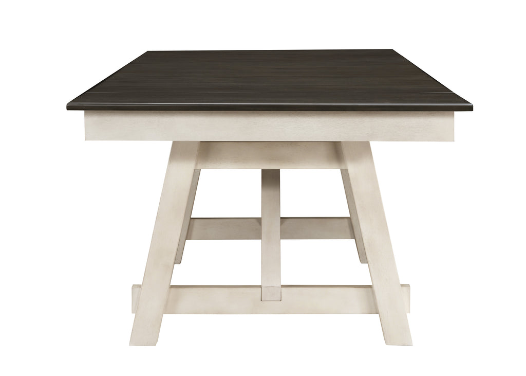 Maribelle 6-Piece Chalk Grey Two-Tone Wood Dining Table Set with Trestle Base – 2158CG-T-6PC