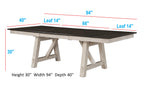 Maribelle 6-Piece Chalk Grey Two-Tone Wood Dining Table Set with Trestle Base – 2158CG-T-6PC
