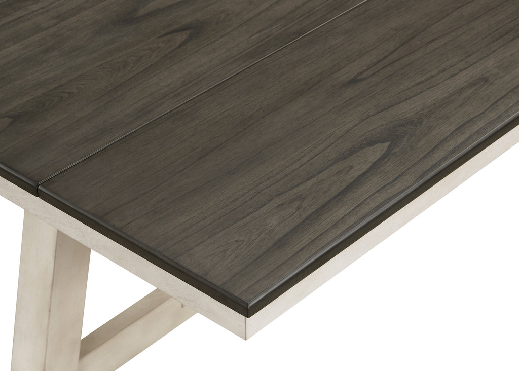 Maribelle 6-Piece Chalk Grey Two-Tone Wood Dining Table Set with Trestle Base – 2158CG-T-6PC