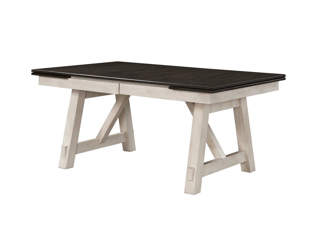 Maribelle 6-Piece Chalk Grey Two-Tone Wood Dining Table Set with Trestle Base – 2158CG-T-6PC