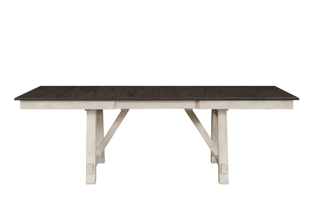 Maribelle 6-Piece Chalk Grey Two-Tone Wood Dining Table Set with Trestle Base – 2158CG-T-6PC