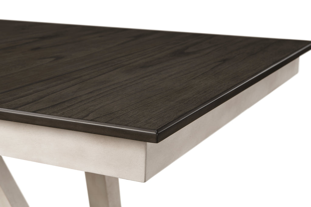 Maribelle 6-Piece Chalk Grey Two-Tone Wood Dining Table Set with Trestle Base – 2158CG-T-6PC