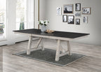 Maribelle 6-Piece Chalk Grey Two-Tone Wood Dining Table Set with Trestle Base – 2158CG-T-6PC
