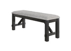 2158WC-T-6PC 6 pc Maribelle charcoal wheat two tone finish wood dining table set with trestle base