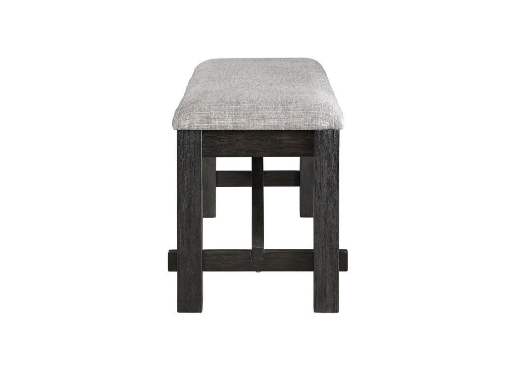 2158WC-T-6PC 6 pc Maribelle charcoal wheat two tone finish wood dining table set with trestle base