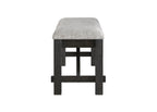2158WC-T-6PC 6 pc Maribelle charcoal wheat two tone finish wood dining table set with trestle base