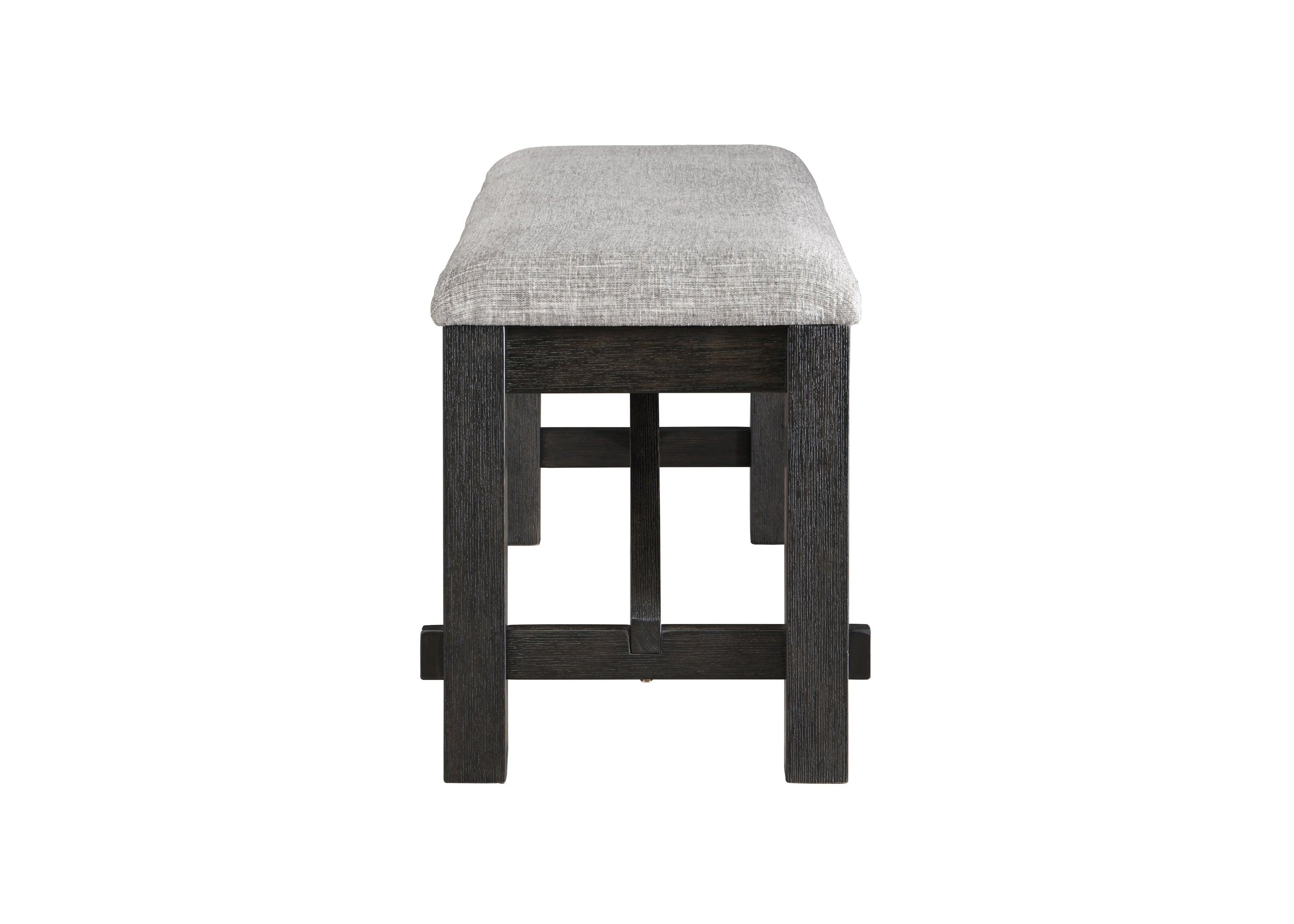 2158WC-T-6PC 6 pc Maribelle charcoal wheat two tone finish wood dining table set with trestle base