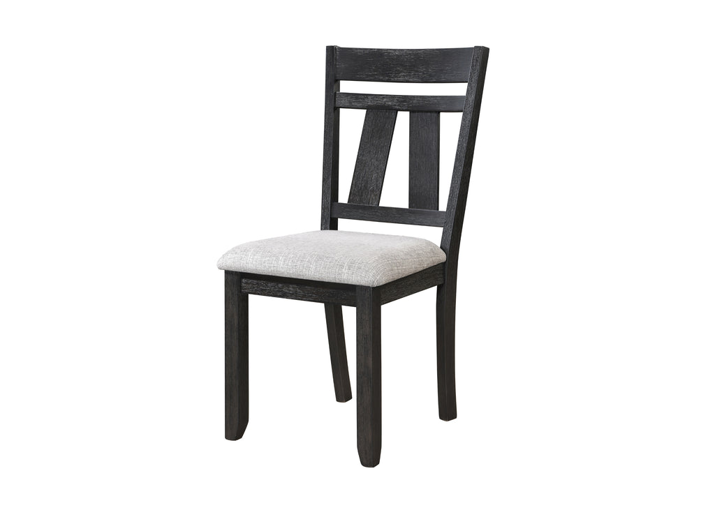 2158WC-T-6PC 6 pc Maribelle charcoal wheat two tone finish wood dining table set with trestle base