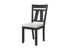 2158WC-T-6PC 6 pc Maribelle charcoal wheat two tone finish wood dining table set with trestle base