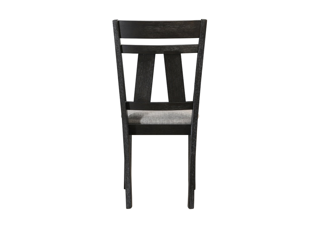 2158WC-T-6PC 6 pc Maribelle charcoal wheat two tone finish wood dining table set with trestle base