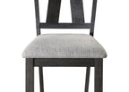 2158WC-T-6PC 6 pc Maribelle charcoal wheat two tone finish wood dining table set with trestle base