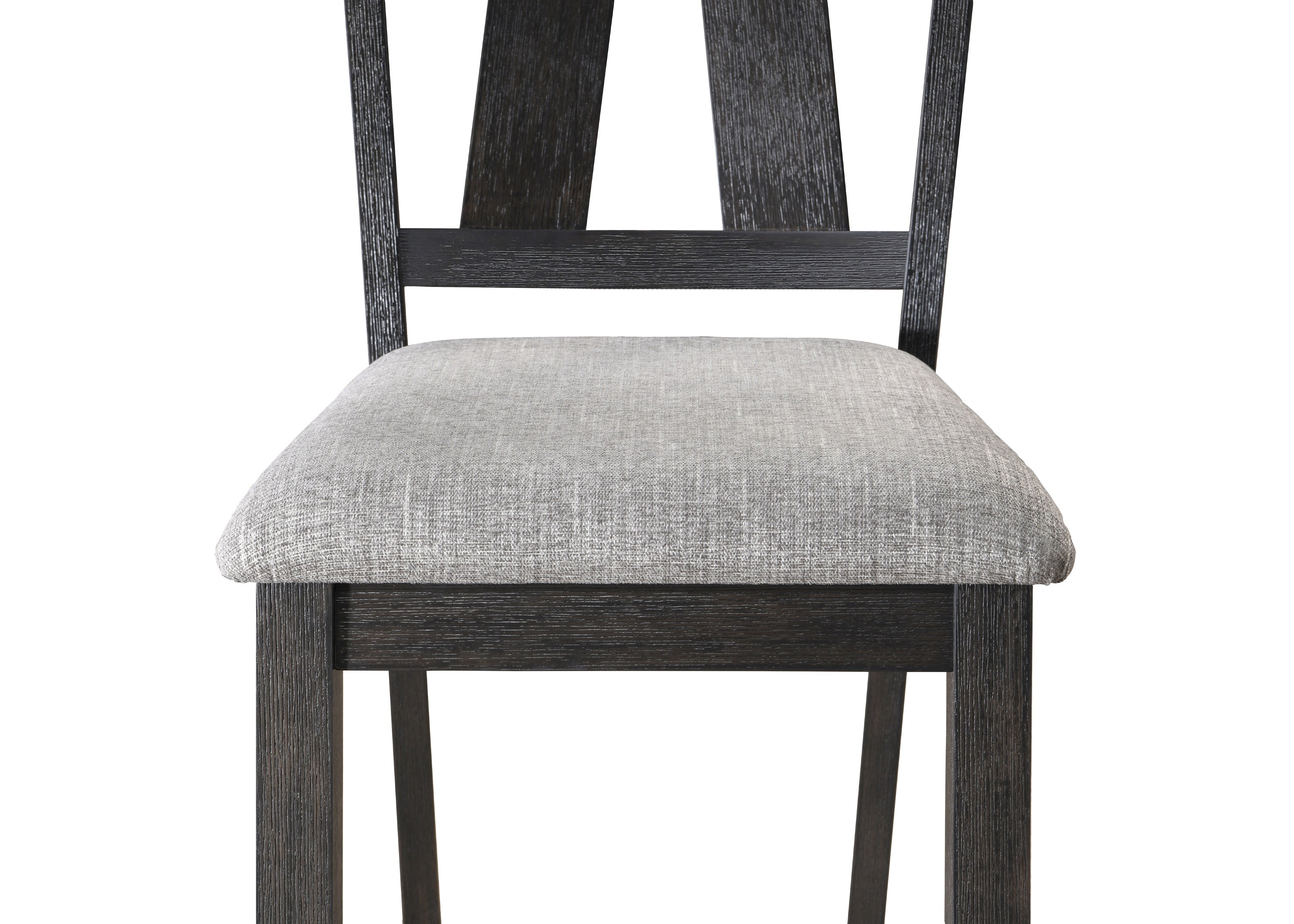 2158WC-T-6PC 6 pc Maribelle charcoal wheat two tone finish wood dining table set with trestle base