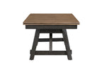 2158WC-T-6PC 6 pc Maribelle charcoal wheat two tone finish wood dining table set with trestle base