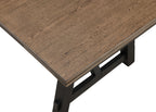 2158WC-T-6PC 6 pc Maribelle charcoal wheat two tone finish wood dining table set with trestle base
