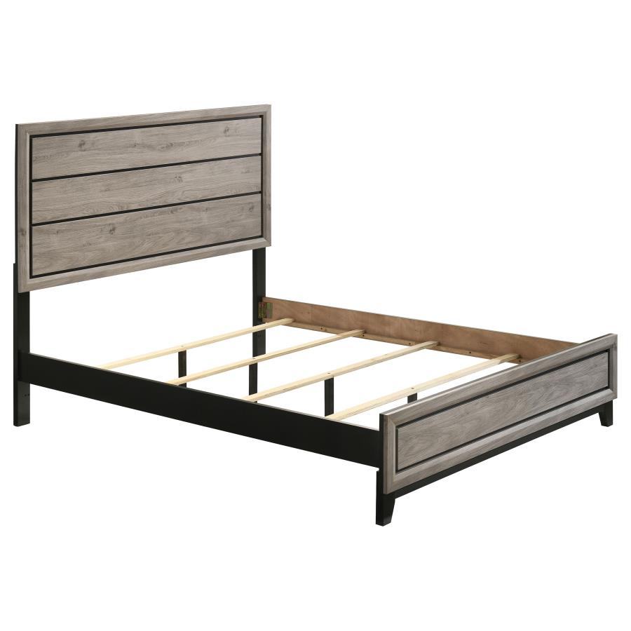 Valen Light Taupe 4-Piece Queen Bedroom Set with Groove Panel Bed – 215911Q-S4
