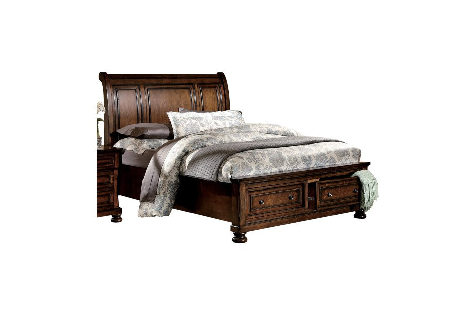 Homelegance 2159-4PC 4 pc cumberland rich medium brown finish wood sleigh bedroom set
