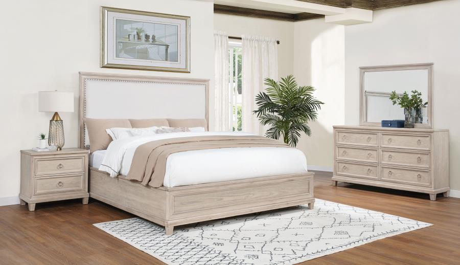 Pembroke Washed Oak Finish Wood 4-Piece Queen Bedroom Set – 215921Q-S4