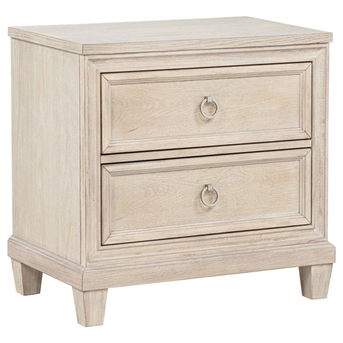 Pembroke Washed Oak Finish Wood 2-Drawer Nightstand – 215922