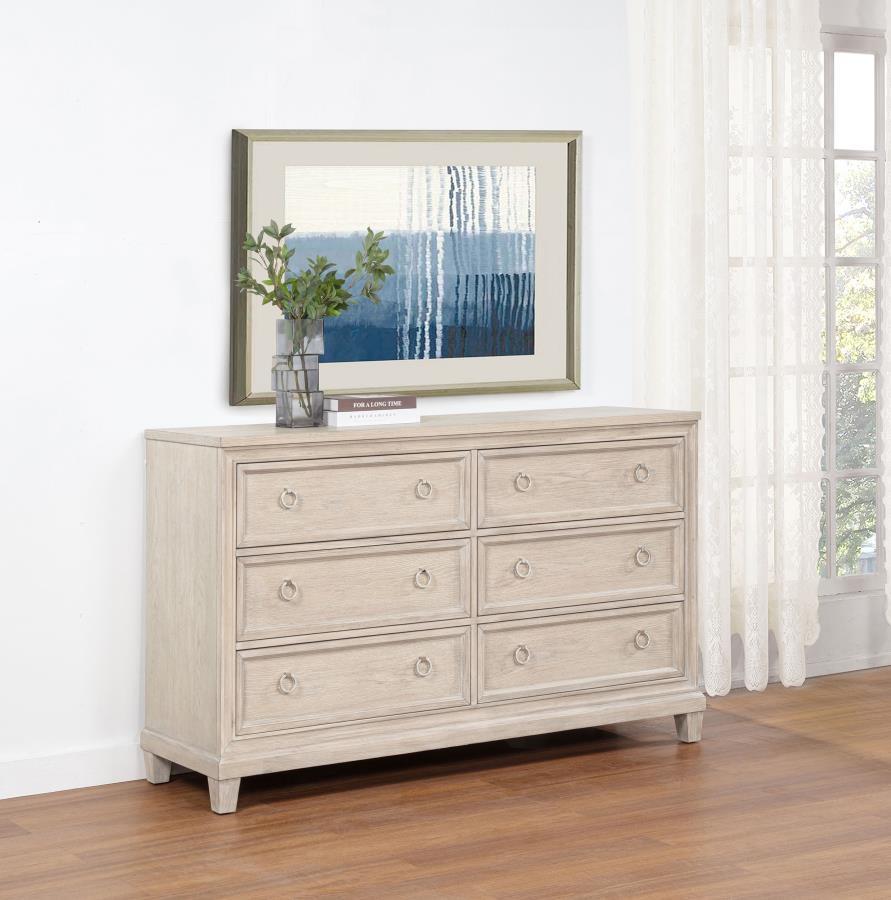 Coaster Pembroke Washed Oak 6-Drawer Dresser – 215923