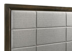 Coaster 215971Q-S4 4 pc Altas dark oak finish wood grey fabric headboard queen bedroom set