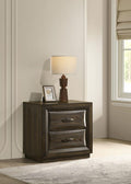 Atlas 2-Drawer Bedroom Nightstand Bedside Table Dark Oak – 215972