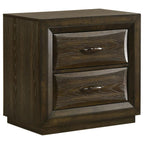 Atlas 2-Drawer Bedroom Nightstand Bedside Table Dark Oak – 215972