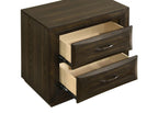 Atlas 2-Drawer Bedroom Nightstand Bedside Table Dark Oak – 215972