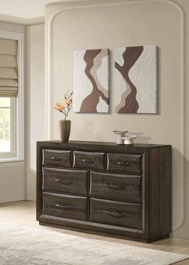 Atlas 7-Drawer Bedroom Dresser Cabinet Dark Oak – 215973