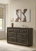 Atlas 7-Drawer Bedroom Dresser Cabinet Dark Oak – 215973