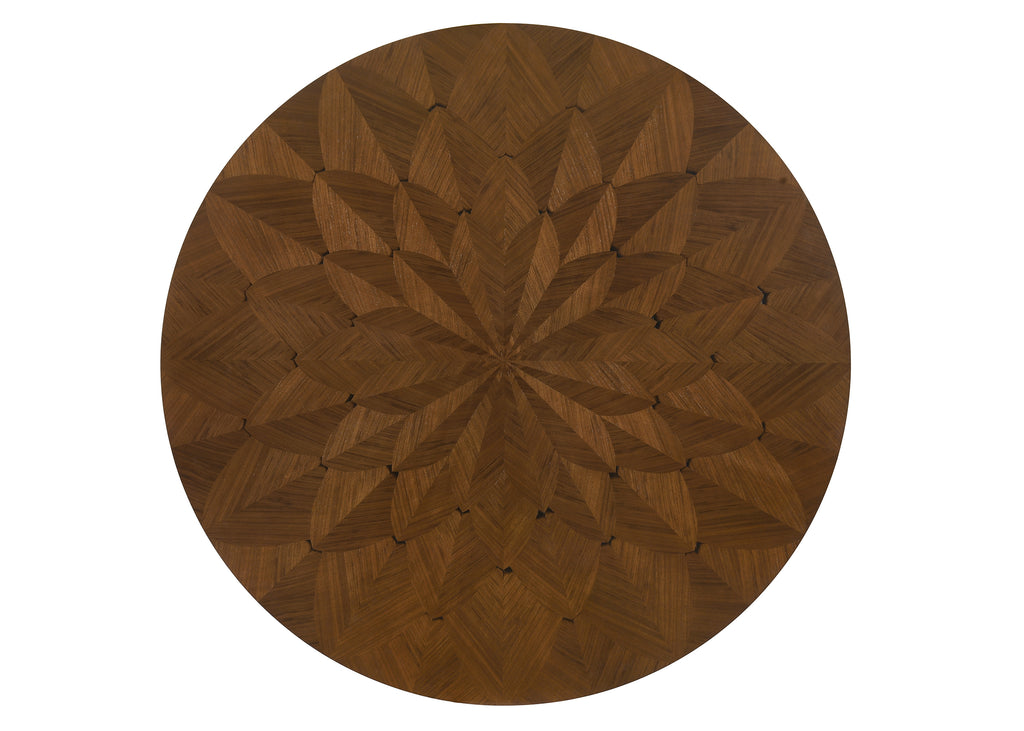 2159T 5 pc Shari 59" round walnut finish wood dining table set