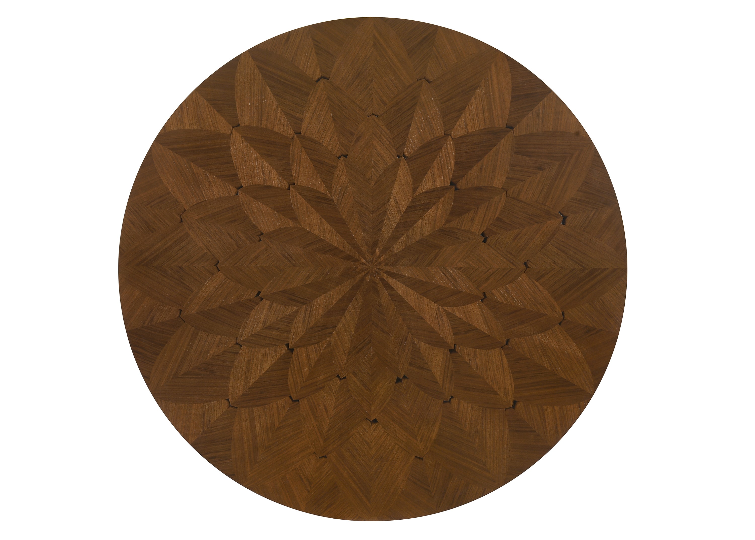 2159T 5 pc Shari 59" round walnut finish wood dining table set