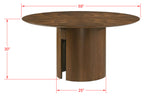 2159T 5 pc Shari 59" round walnut finish wood dining table set